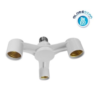 GLOBOSTAR® ADAPTOR 78976 Αντάπτορας-Μετατροπέας από Ντουί E27 σε 3 x E27 IP20 - Μ18 x Π18 x Υ10cm